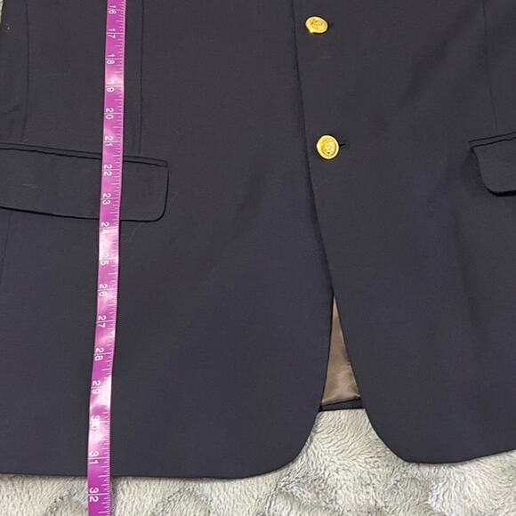 Lyle & Scott Black Three Button Front Worsted Wool Sports Coat Size 46R - Picture 8 of 8